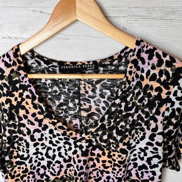 Veronica Beard Shirt Womens Size Small Colorful Leopard Print 100% Pima Cotton - Picture 6 of 10